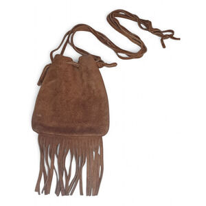 Native American Leather Medicine Pouch Bag with Fringe